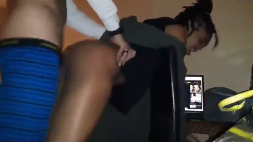 Caught Watching Big Black Cock Porn – Ebony BBC Pounds Horny Cousin Hard in Rough Doggy