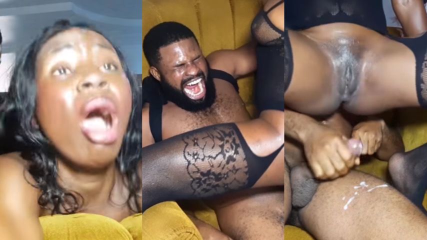 Black Chick With Big Booty Makes 12 Inch Naija BBC Cum Quick